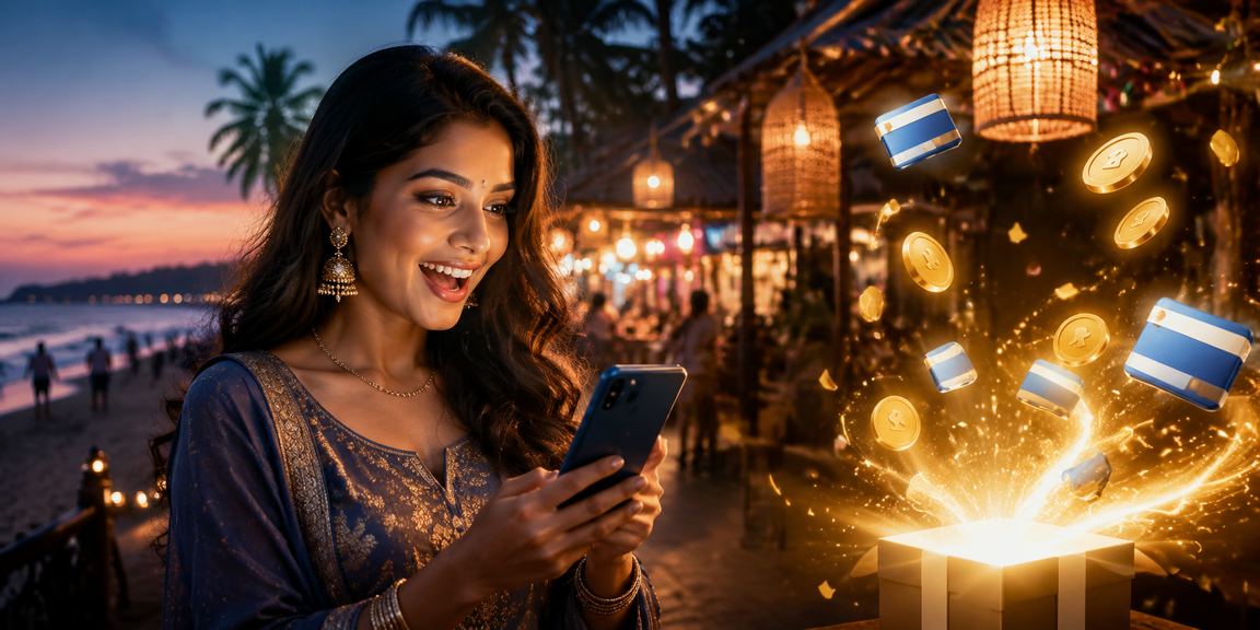 Red envelope bonus promotion on beach in Goa