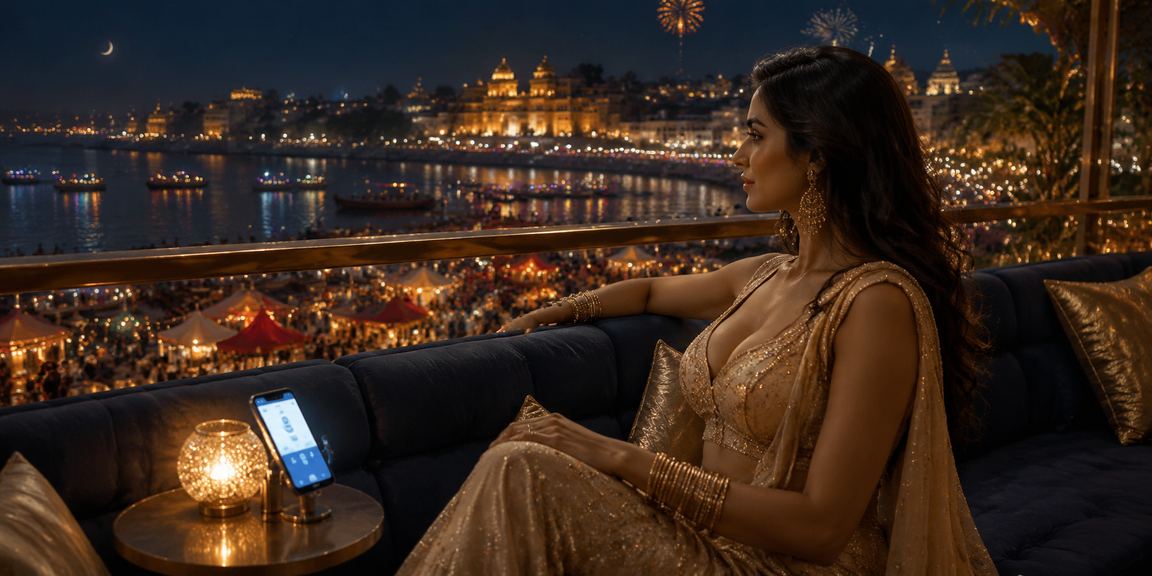 Mobile payment being made at street night market in India