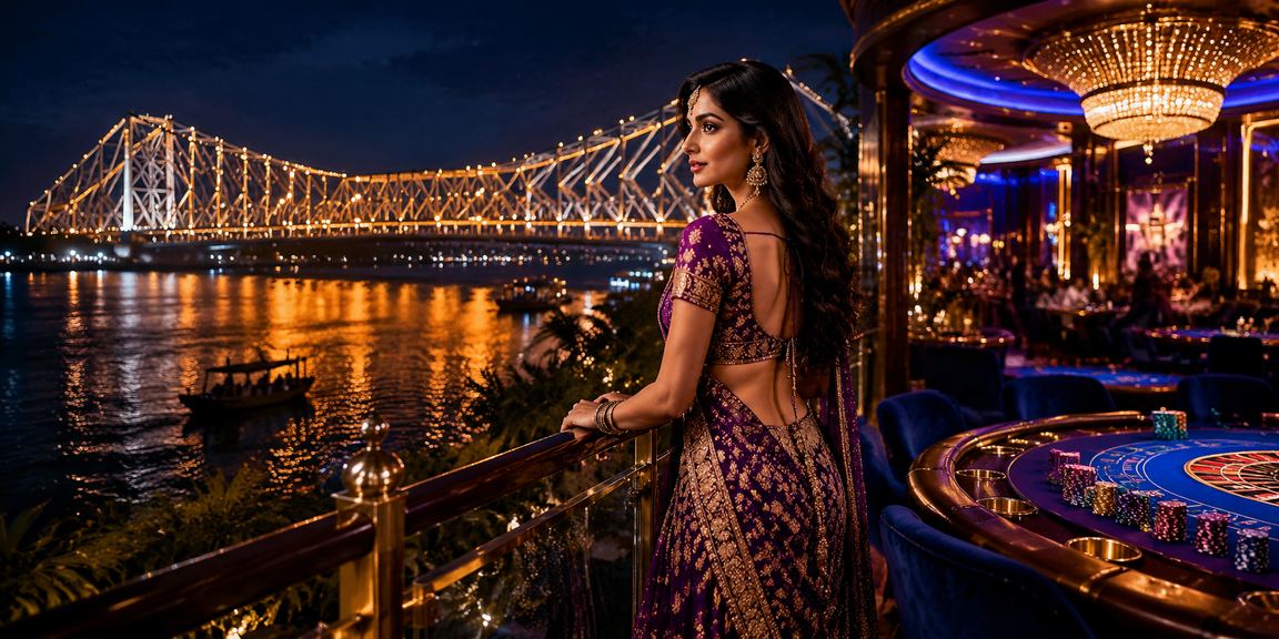 View of Howrah Bridge with Kolkata cityscape at dusk, symbolizing secure betting